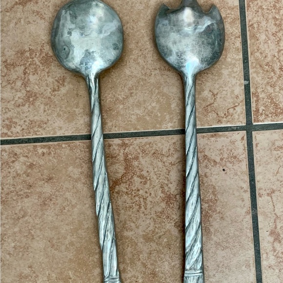 Stainless fork and spoon salad server - Picture 6 of 8